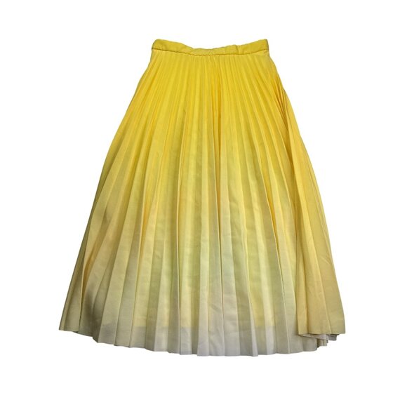 Zara Trf Collection Yellow Ombre Pleated Midi Skirt Size S A-Line - Picture 4 of 6